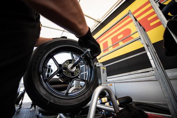 Pirelli WorldSBK tyre fitting. - Pirelli