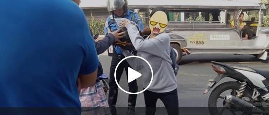 Woman using motorcycle helmet to carry food goes viral