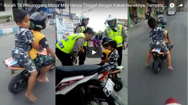 Mini-moto riding five-year-old falls foul of law