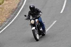 The BSA Gold Star Motorcycle riding on the road