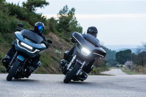 two Harley-Davidson motorcycles