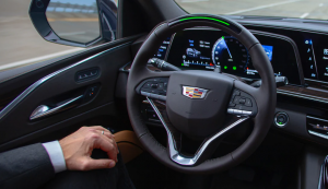 Cadillac SuperCruise steering wheel with hands-off