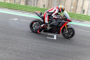 Alex De Angelis launches Ducati MotoE bike in Vallelunga test. - Ducati Media