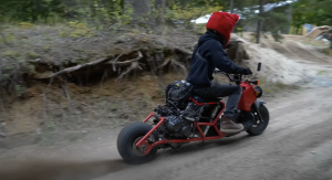 Honda Ruckus with Fireblade engine - riding
