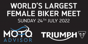 World's Largest Female Biker Meet poster. - Triumph