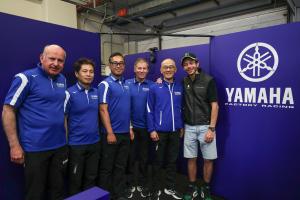 Valentino Rossi with Yamaha management, brand ambssador announcement.