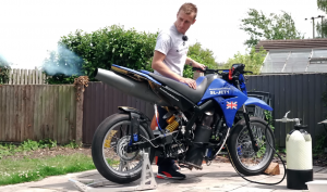 Jet-powered dirt bike. - 999lazer/YouTube