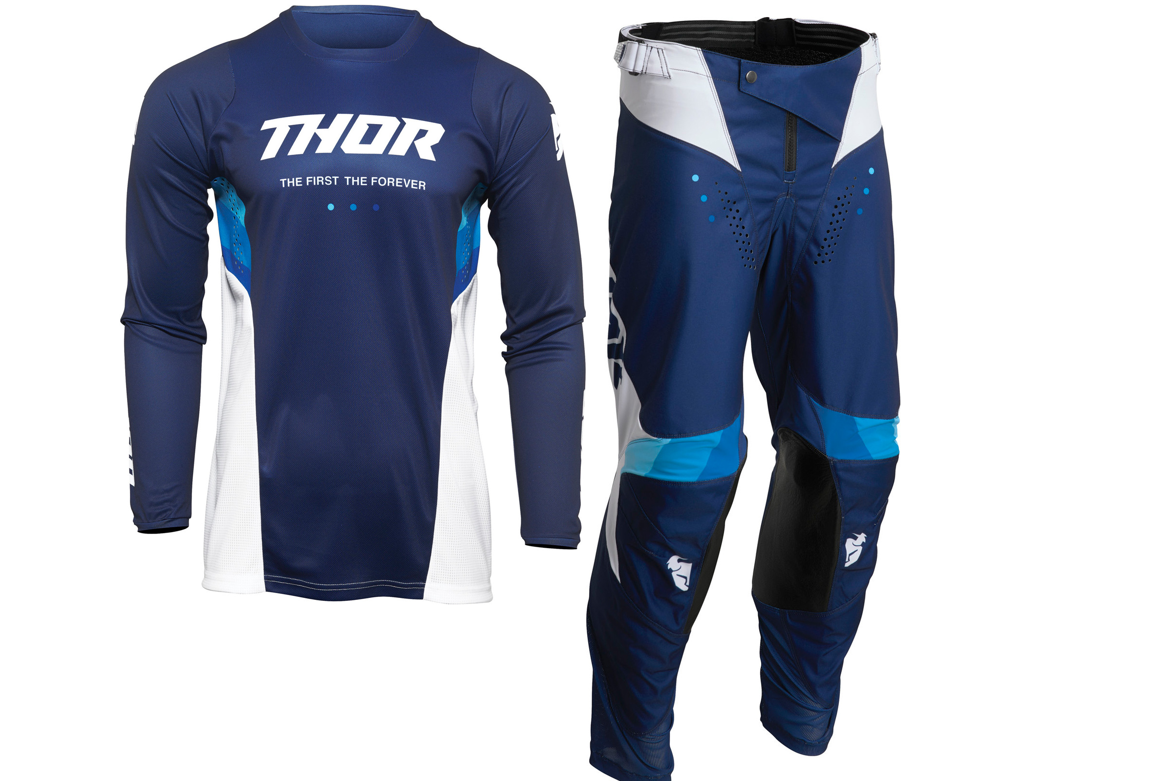 Thor Pulse React 2022 Motocross Jersey & Pants Navy White Kit