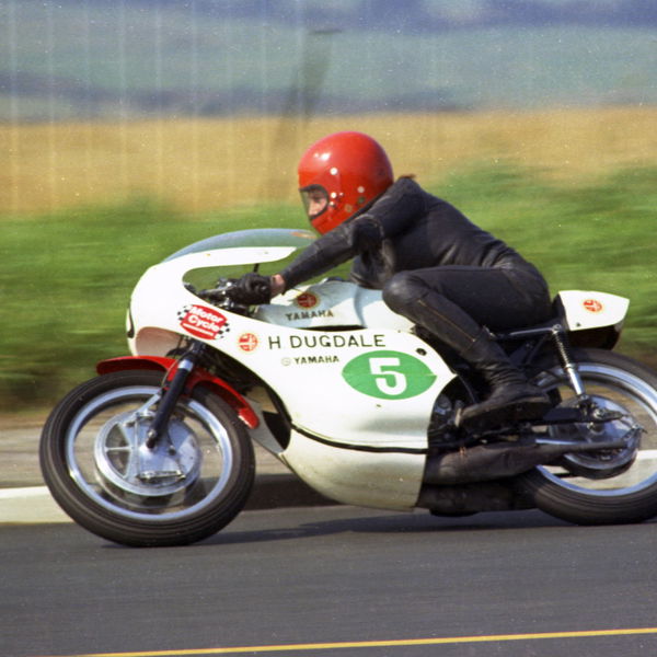 A motorcycle road racer at the Manx GP